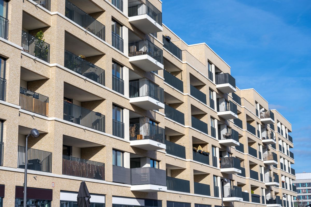 New apartment buildings in a housing development